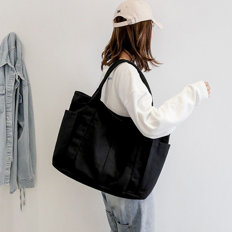 Tote Bag Large Capacity Handbag Canvas Shopper Purse Shoulder Bag 51x36x15.5 CM