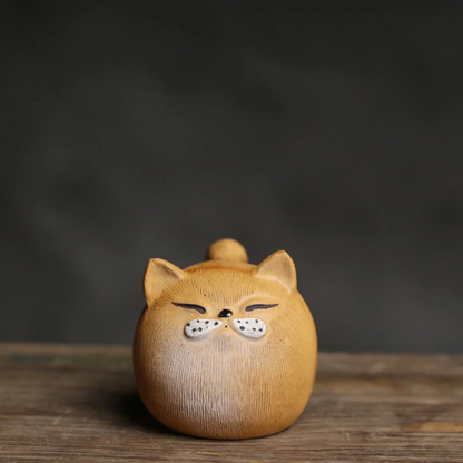 Yixing Purple Clay Tea Pet Cute Cat Tea Ceremony Accessories