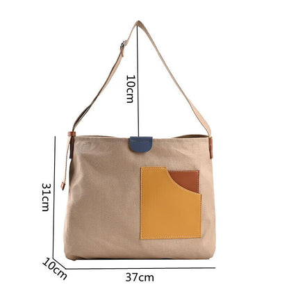 Canvas Tote Bags Women Bucket Travel Bag Simple Girl's Shopper Shoulder Totes