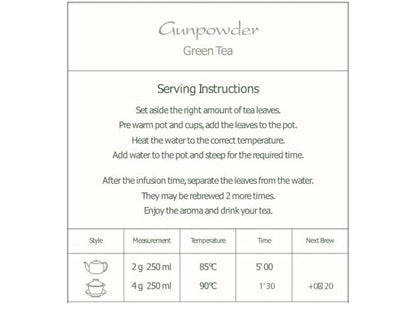 Gunpowder Green Tea from China - Heaven Tea - Pellet Tea - Zhu Cha Zhucha 100g