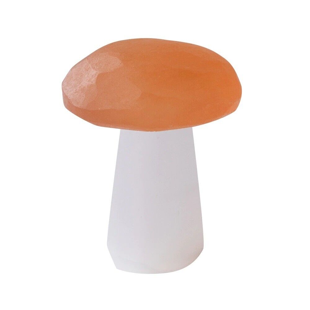 Mushroom Crystal Natural Selenite Stone Polished Chakra Healing Home Decor 4-6mm