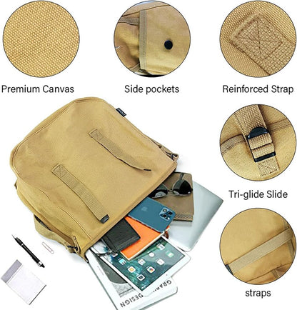 WW2 US M1936 Canvas Messenger Bag, 12" Vintage Tactical Musette Satchel Bags...