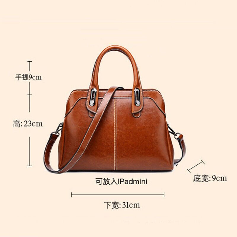 100% Genuine Leather Women's Handbags Sling Shoulder Bag Satchel Tote Bag