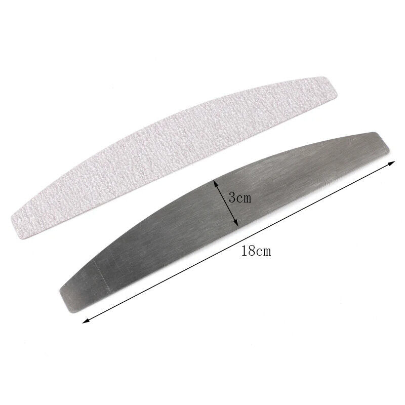 Nail Files 50-100Pcs Gray Removable Pads Metal Handle Replacement Sandpaper Tool