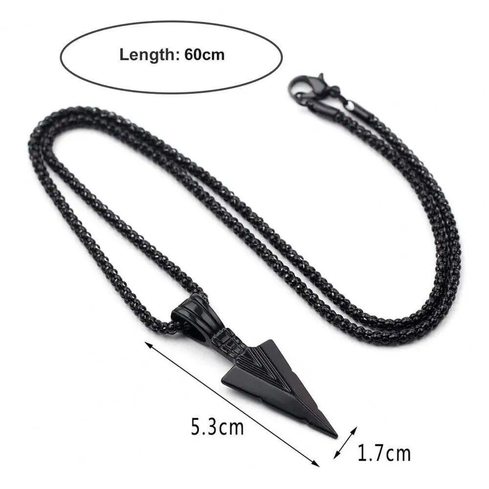 Stainless Steel Spear Arrowhead Arrow Head Pendant Chain Necklace For Men Boys