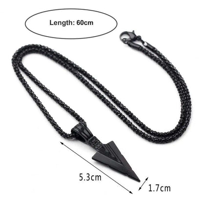 Stainless Steel Spear Arrowhead Arrow Head Pendant Chain Necklace For Men Boys