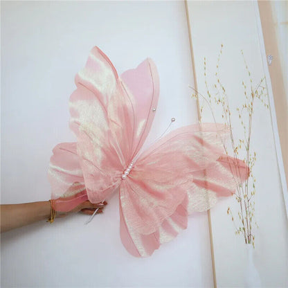 Simulation Flower 50cm Large Mesh Butterfly Display DIY Wedding Decoration Props