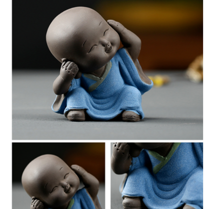 creative tea pet lovely monk vase tea play zisha purple clay home decoration new