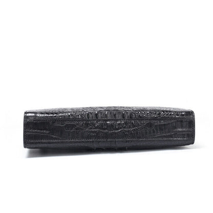 100% Real Crocodile Skin Leather Mens Business Clutch Wallet Zipper Envelope Bag