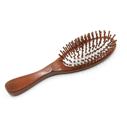 Natural Red Sandalwood Handle Massage Hairbrush Red Sandalwood Pin Brush Comb