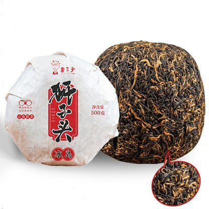 500g Dianhong Tea BING DAO Shi Zi Tou Gold Buds Top-grade Dian Hong Black Tea