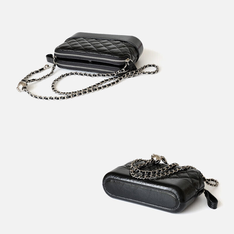 Small Mini Quilted Real Leather Clutch Shoulder Bag Wallet Chains Purse Handbag