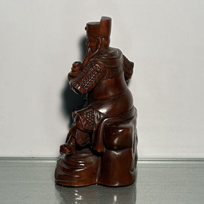 Antique Chinese Boxwood Carved Figure Figurines Home Decor Statue Sculptures Art
