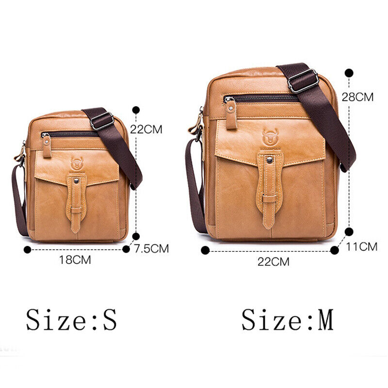 100% Genuine Leather Men's Sling Shoulder Bag 11" Large Capacity Crossbody Bag
