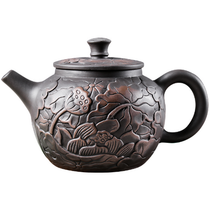 1pc Yixing Tea Pot Purple Clay Teapots Beauty Kettle Hand Carved Pot Tea Set