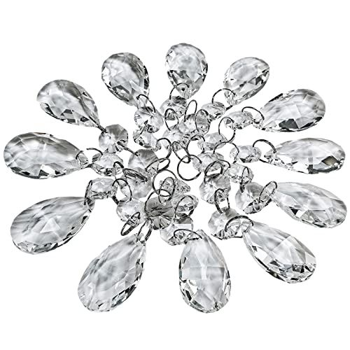 Supla 24 Pcs Teardrop Chandelier Prisms Candle Multi-colored