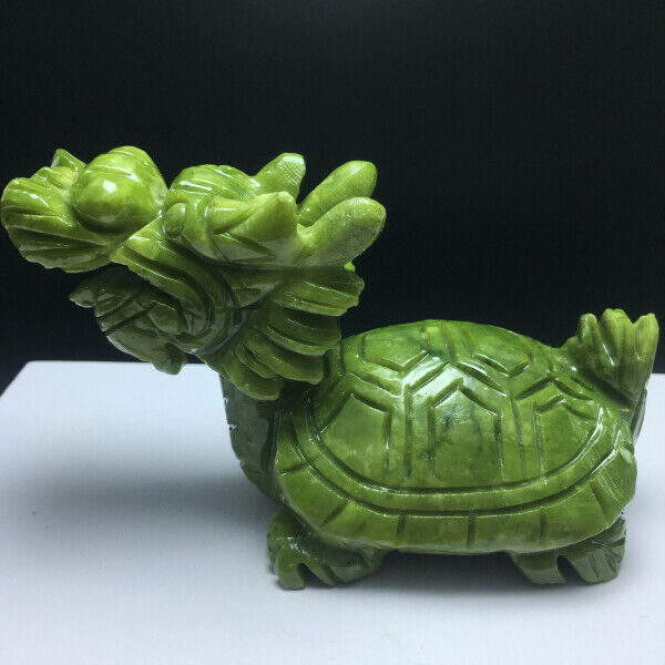 360g Natural Crystal .south jade. Hand-carved.Exquisite dragon turtle statues79