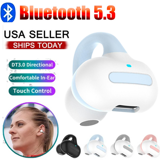 Ear Clip Bone Conduction Headphones Bluetooth 5.3 Wireless Sport Headset Earbuds