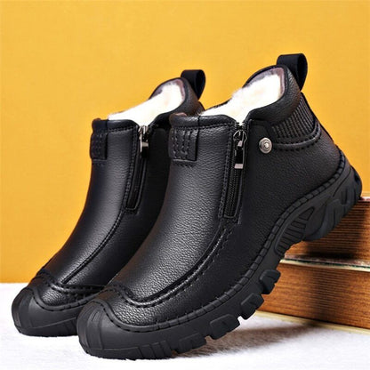 Men Winter Boots Leather Sneakers Warm Men's Boots Outdoor Hiking Boots Shoes