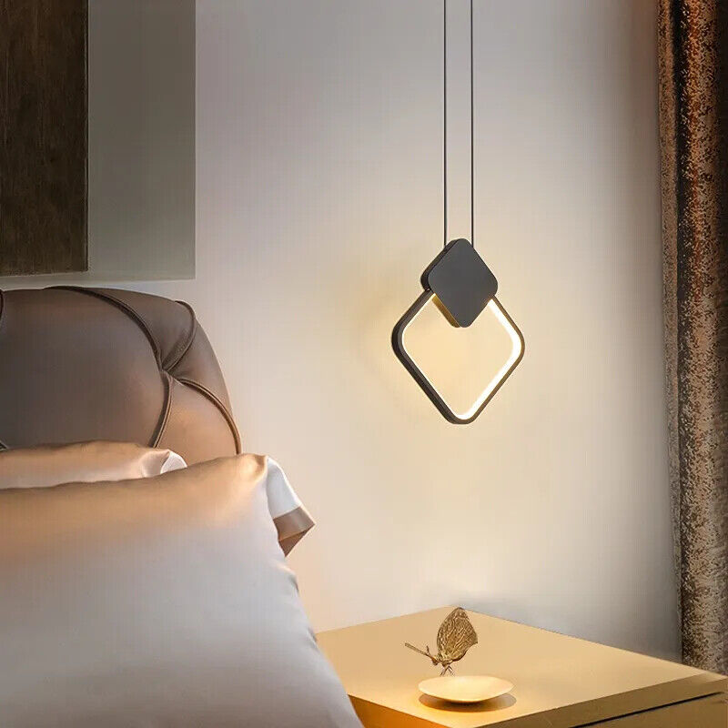 Pendant Lamp Minimalist Black Ring Long Wire Dimmable LED Ceiling Hanging Lights