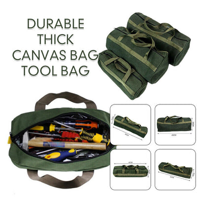Durable Thick Green Canvas Pouch Tool Bags Storage Organizer Instrument Case