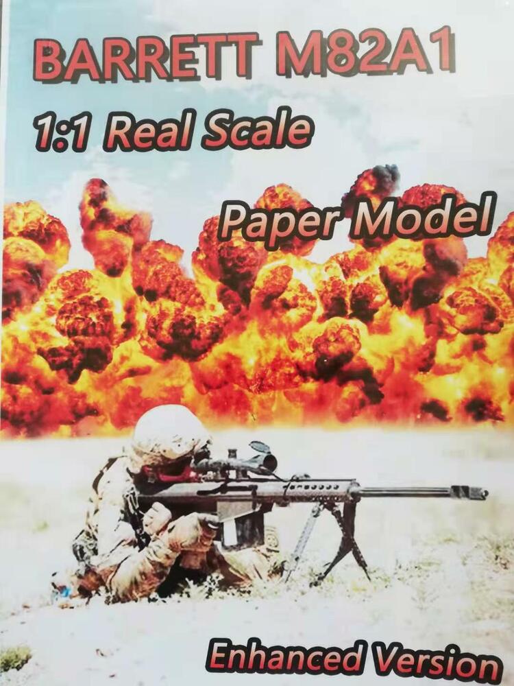 New DIY 145cm(L) 1/1 Scale Barrett M82A1 Sniper Rifle 3D Paper Model Puzzle Kit