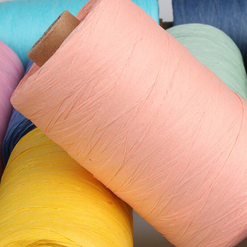 280M Organic Raffia Straw Rope Paper Yarn Crochet Knitting DIY Summer Hat Bag