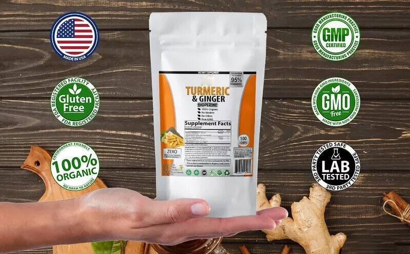 Turmeric Curcumin Turmeric 100 capsules 500mg 100% organic US seller -