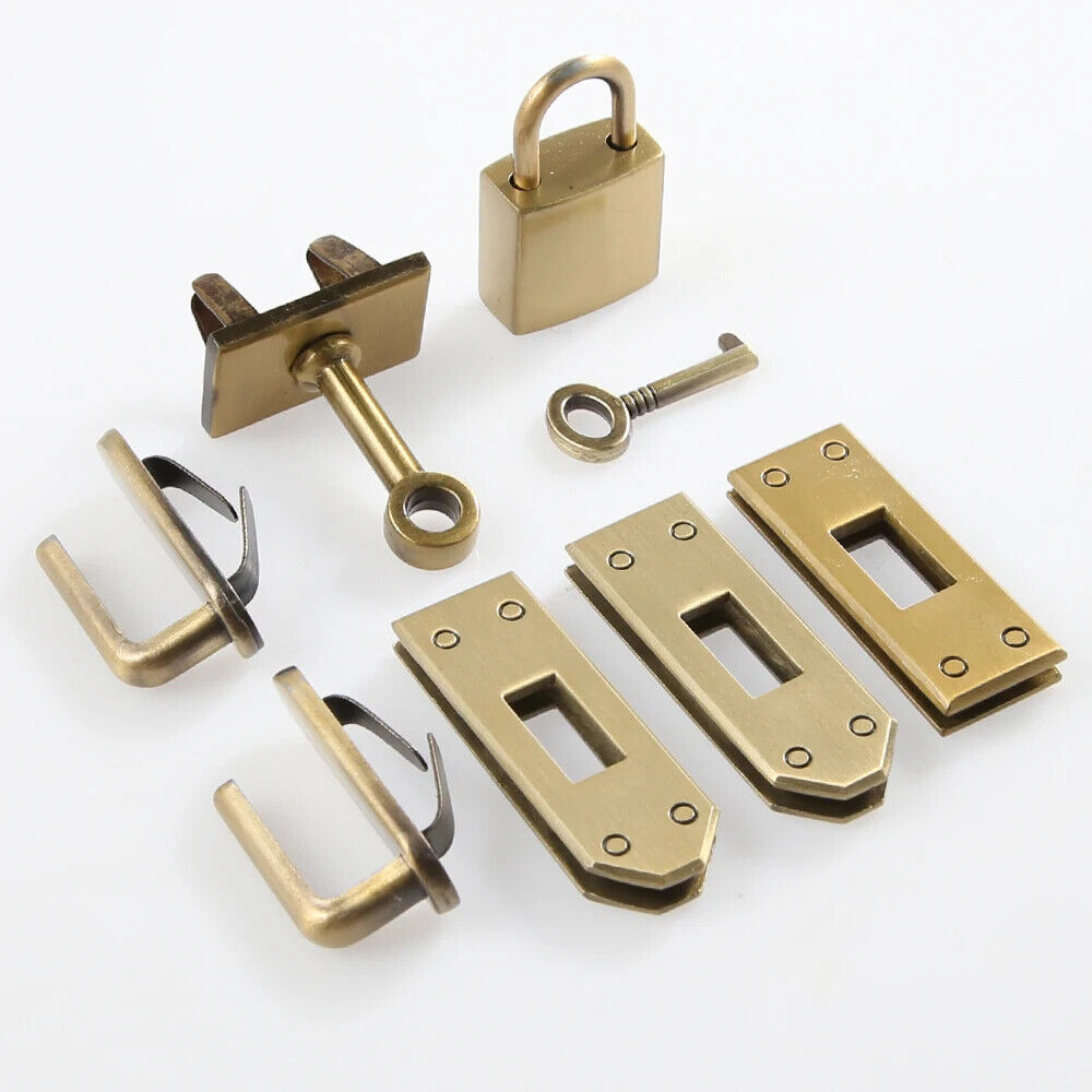 Women Handbags Lock Button 7Pcs Metal Clasp Leather Crafts Purse Bag Accessories