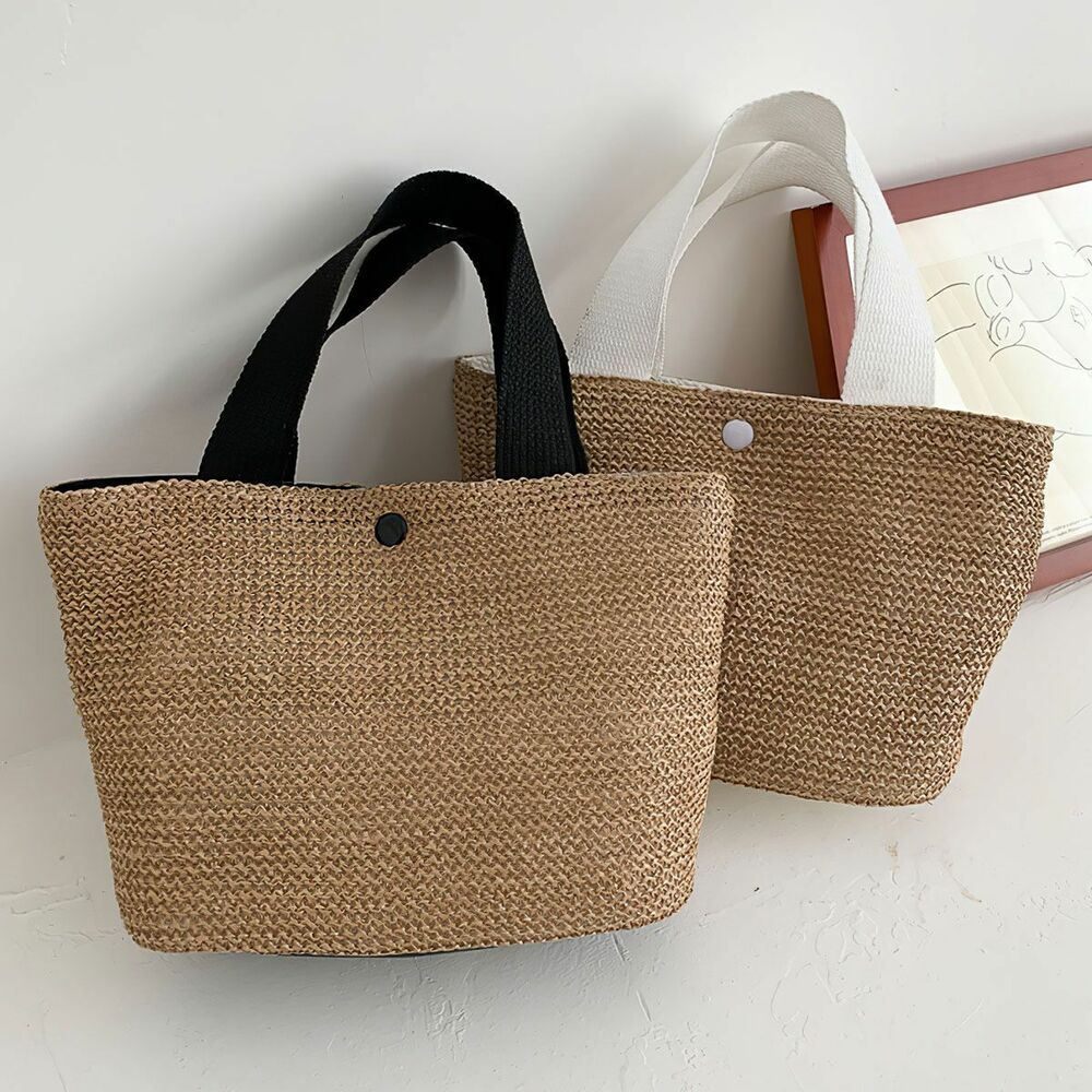 Lady Fashion Wicker Handbag Bags Tote Beach Straw Woven Summer Rattan Basket Bag