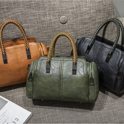 Genuine Leather Women's Boston Bag Cross Body Shoulder Bag Satchel Tote Handbags