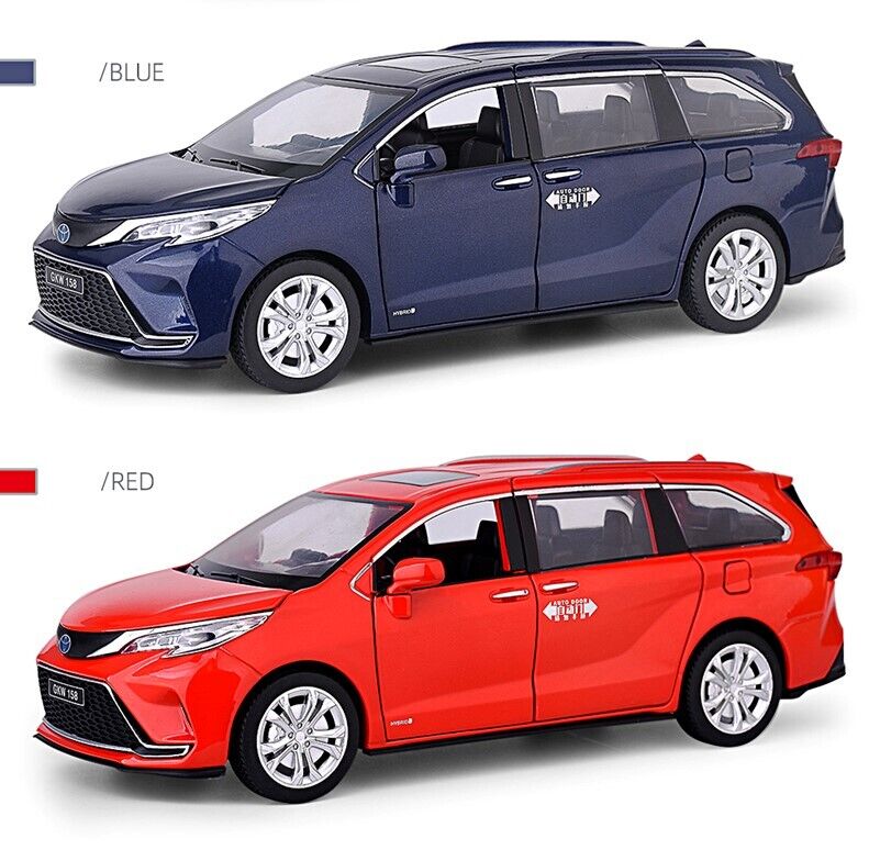 1:24 Toyota Sienna MPV Alloy Model Car Diecast Vehicle Sound Light Kids Gift Toy