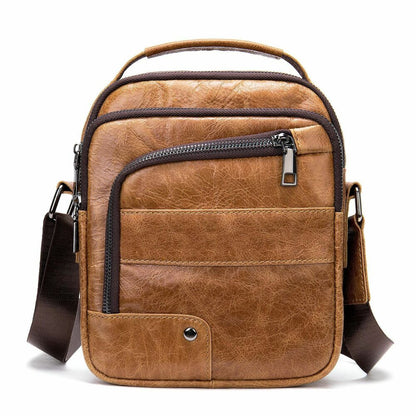 100% Genuine Leather Men's Messenger/Shoulder Bag 8" Handbags Crossbody Bags