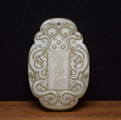 Chinese Natural Hetian Jade Carving Exquisite Statues Pendant Jewelry Collection