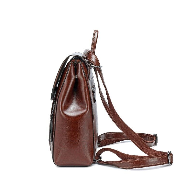 Genuine Leather Women Backpack Shoulder Bag Girls School Skin Book Laptop Bags