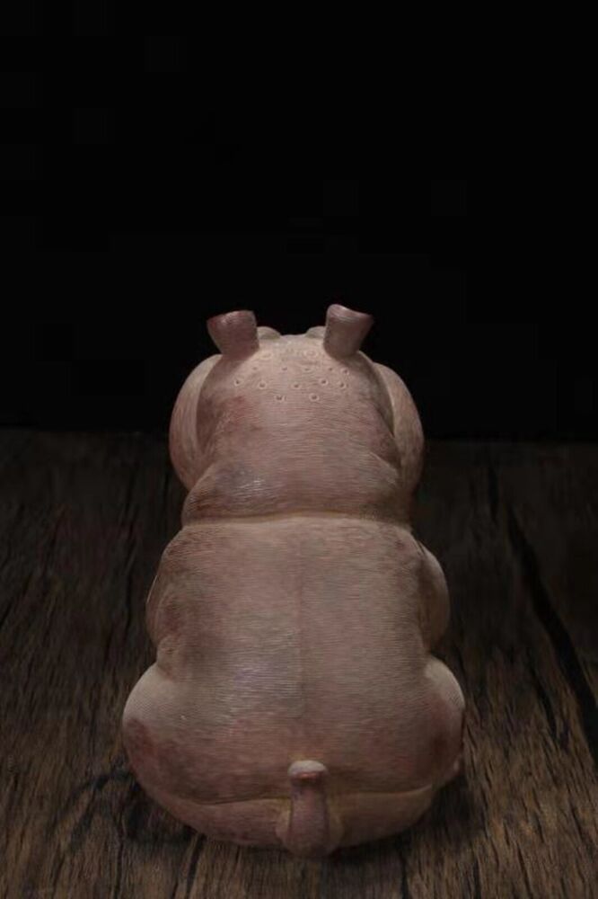 Chinese zisha clay Cute Hippo statue sculpture Wealth home decor decorative rare