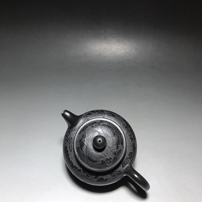 vintage chinese yixing purple clay teapot zisha ceremony carving Collectible art