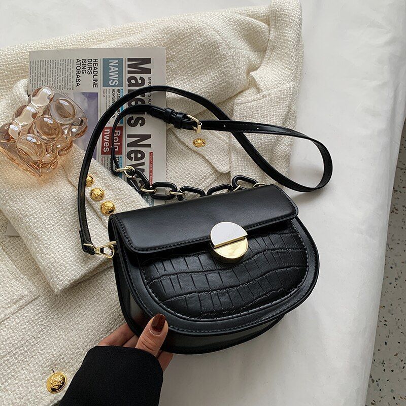 Synthetic Leather Crossbody Bag Shoulder Purse Small Leather Pouch 21.5*7*15 CM