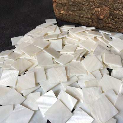 Mother Of Pearl Shell Sheets 20Pcs White Natural Freshwater Crafts Decor 20x20mm
