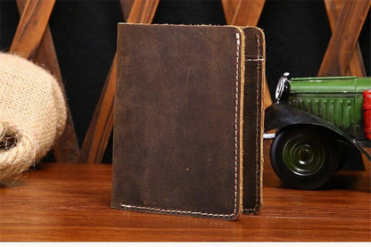 Men's Leather Wallet Male Money Card Clamps Pouch Bag Purse Cash Clip Billfold