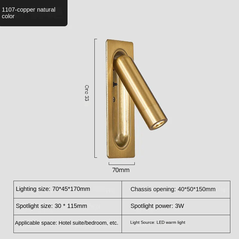 Wall Lamp Aluminum USB Charging Interior Decoration Bedroom Bedside Study Lights