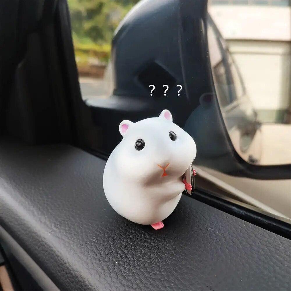 Car Dashboard Ornament Mini Hamster Figurine Auto Interior Decor Accessories 1pc