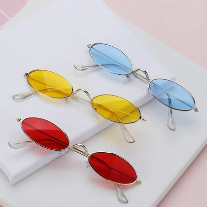 Oval Sunglasses 1pc Design Retro Small Vintage Shades Anti-blue Light Eyeglasses