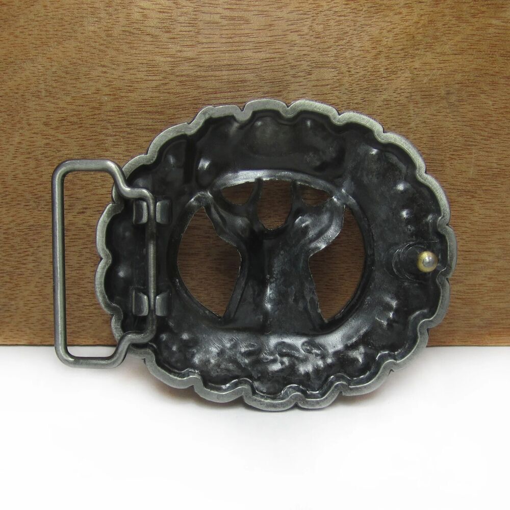 Belts Buckle Zinc Alloy 4cm Width Loop Deer Head DIY Western Jeans Pewter Finish