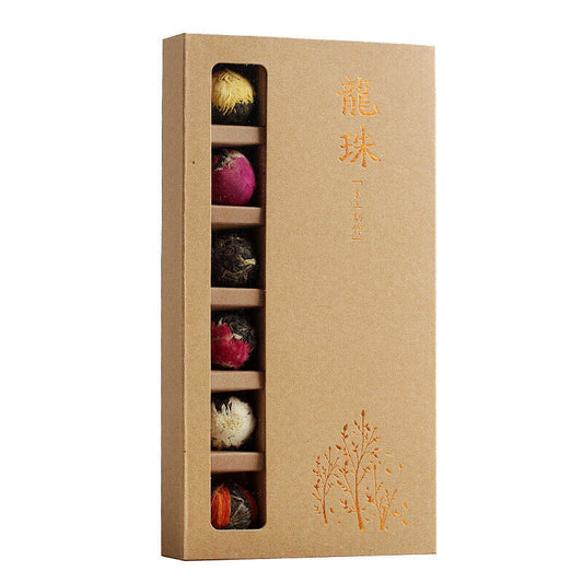 Pu-erh Flower Tea Dragon Pearl 18 raw tea 6 flavor combination flower tea