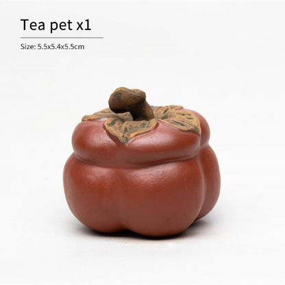 Purple Clay Teapet Persimmon from Yixing Tea Table Decoration