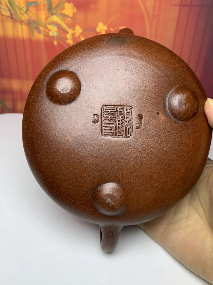Vintage Chinese Yixing Purple Clay Teapot Zisha Ceremony Bamboo Teaware Collect