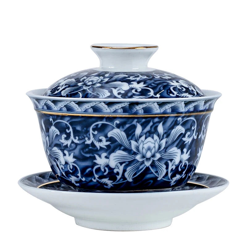 Jingdezhen blue and white porcelain tea bowl handmade ceramic teacup -