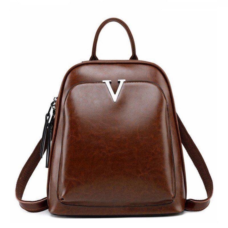 School backpack Genuine leather Purse Traveling Bags 26*10*28 CM Polyester Green
