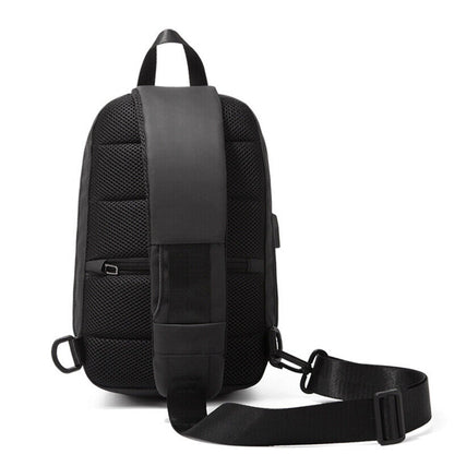 Men's Sling Backpack Oxford cloth Waterproof&Anti-theft Crossbody Sport Bags USB